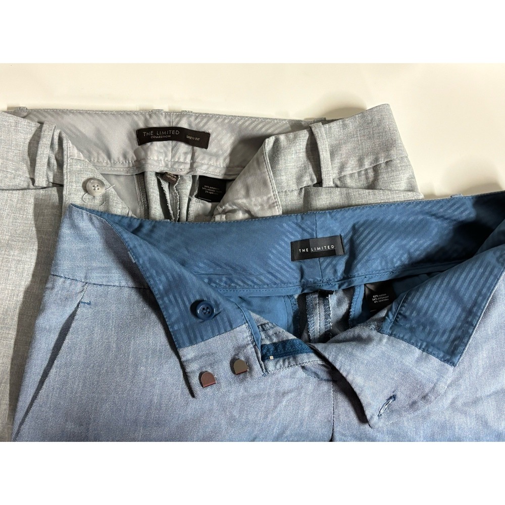 The Limited Drew Fit Dress Pants Wide Leg Gray Blue Size 4 Bundle 2 Pairs